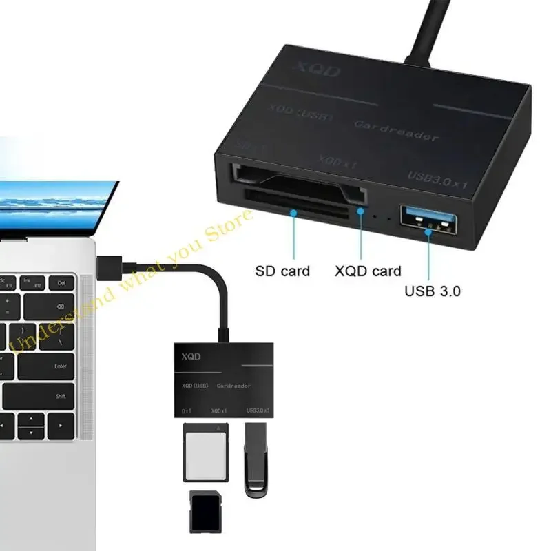 J60A 미니 카드 리더+ 3USB3.0 허브 2 MS TF 카드 리더 및 노트북을위한 휴대용 5GBPS 빠른 HDD 스플리터