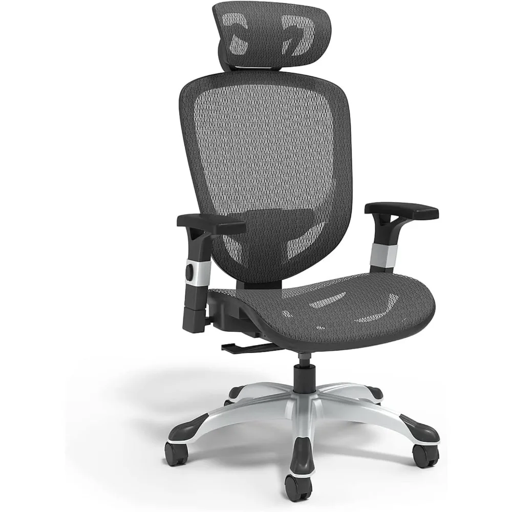 Hyken Chair: Ergonomic Mesh Swivel Task Chair. Adjustable Black Office Chair with Breathable Mesh and Good Lumbar 2