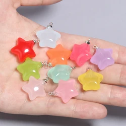 Colorful Star Charms Resin Candy Color Pendants Keychain Handmade Necklace Bracelet Jewelry Making DIY Craft Accessories 10pcs