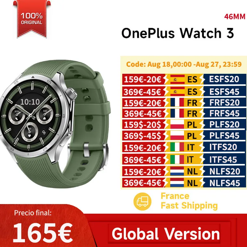 Smartwatch OnePlus Watch 3 z EU za $200.55 / ~745zł