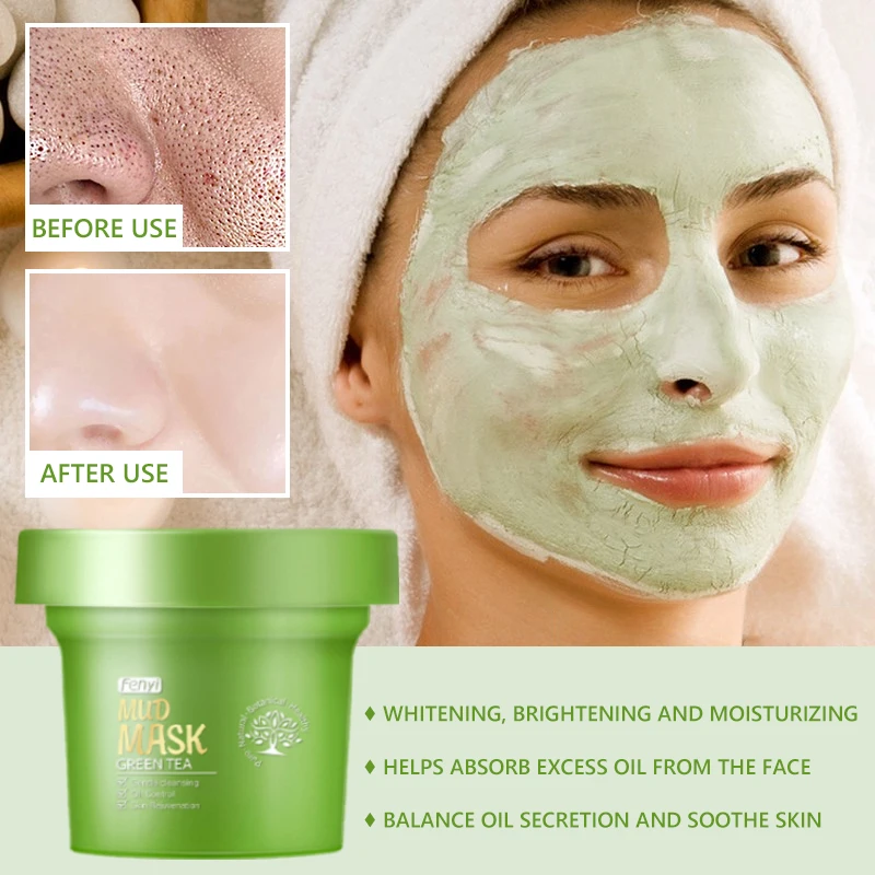 

Green Tea Mud Mask Blackhead Removing Moisturizing Whitening Pore Removing Acne Removing Skin Brightening Mild Skin Care 100g
