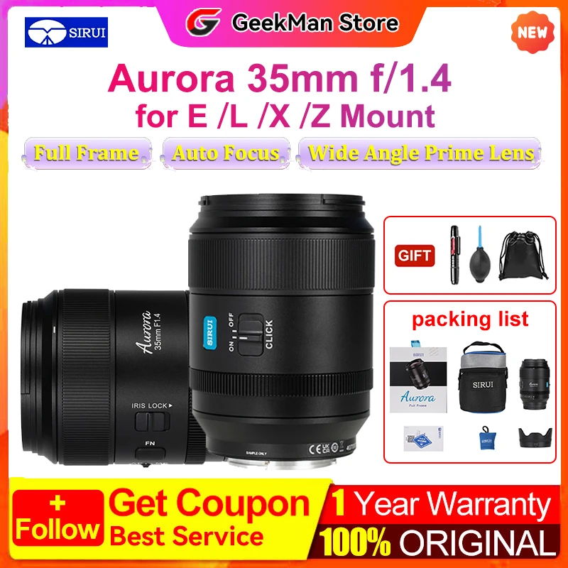 Sirui Aurora 35mm f1.4 Full-Frame AutoFocus Wide-Angle Prime Lens