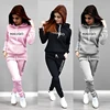 Letter Printing Womens Tracksuit Casual Hooded Sweatshirt 2 Pcs Set Sports Jogging Home Woman Clothing Street Quality Pants Suit