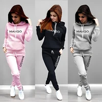 Letter Printing Womens Tracksuit Casual Hooded Sweatshirt 2 Pcs Set Sports Jogging Home Woman Clothing Street Quality Pants Suit