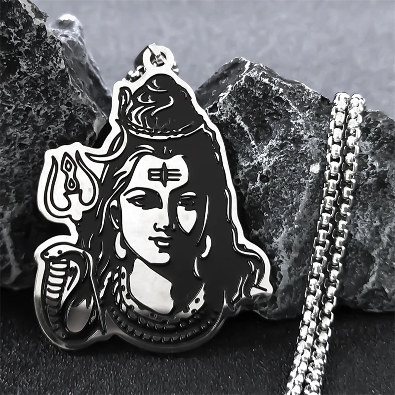 Black Enamel Stainless Steel Shiva Parvati Ganesha Indian Art Hindu God