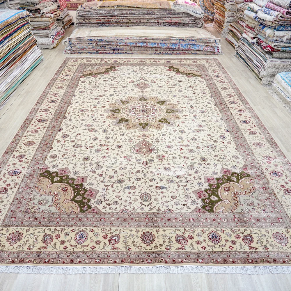 366x549cm Wool&Silk Oriental Rugs Premium Carpet Extra Large Handmade Rugs Persian Medallion Carpet Bedroom Living Dinning Room 2