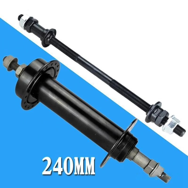 Lengthened 240Mm Mountain Bike Snow Bike Fat Bicycle Hubs Rear Axle Refitted Solid Axle Rear Bicycle Spare Parts Parts