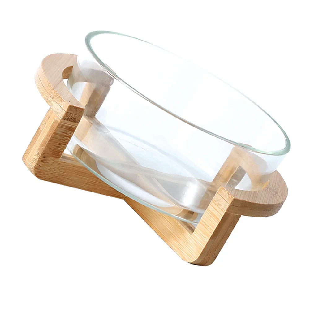 

Bowl Bandejas Para Comida Dessert Small Fruit Bamboo Household Glass Salad with Base