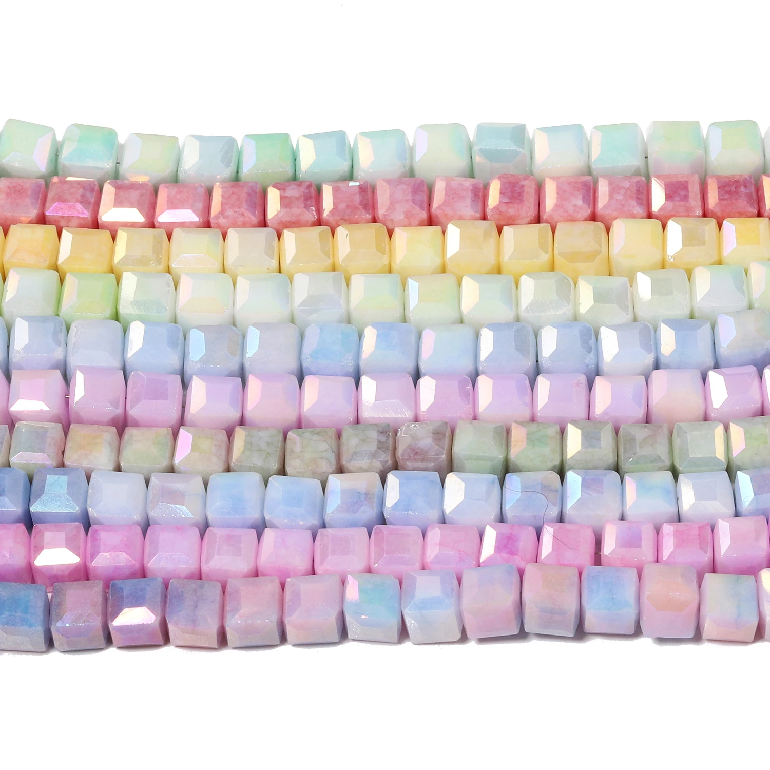 Light Dream Series Crystal Cube Beads for DIY Jewelry and Bracelets