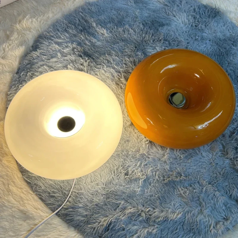 Nordic Orange and White Glass Wall Lamp Creative Bauhaus Donut Wall Lights for Dining Room Bedroom Aisle Touch Switch