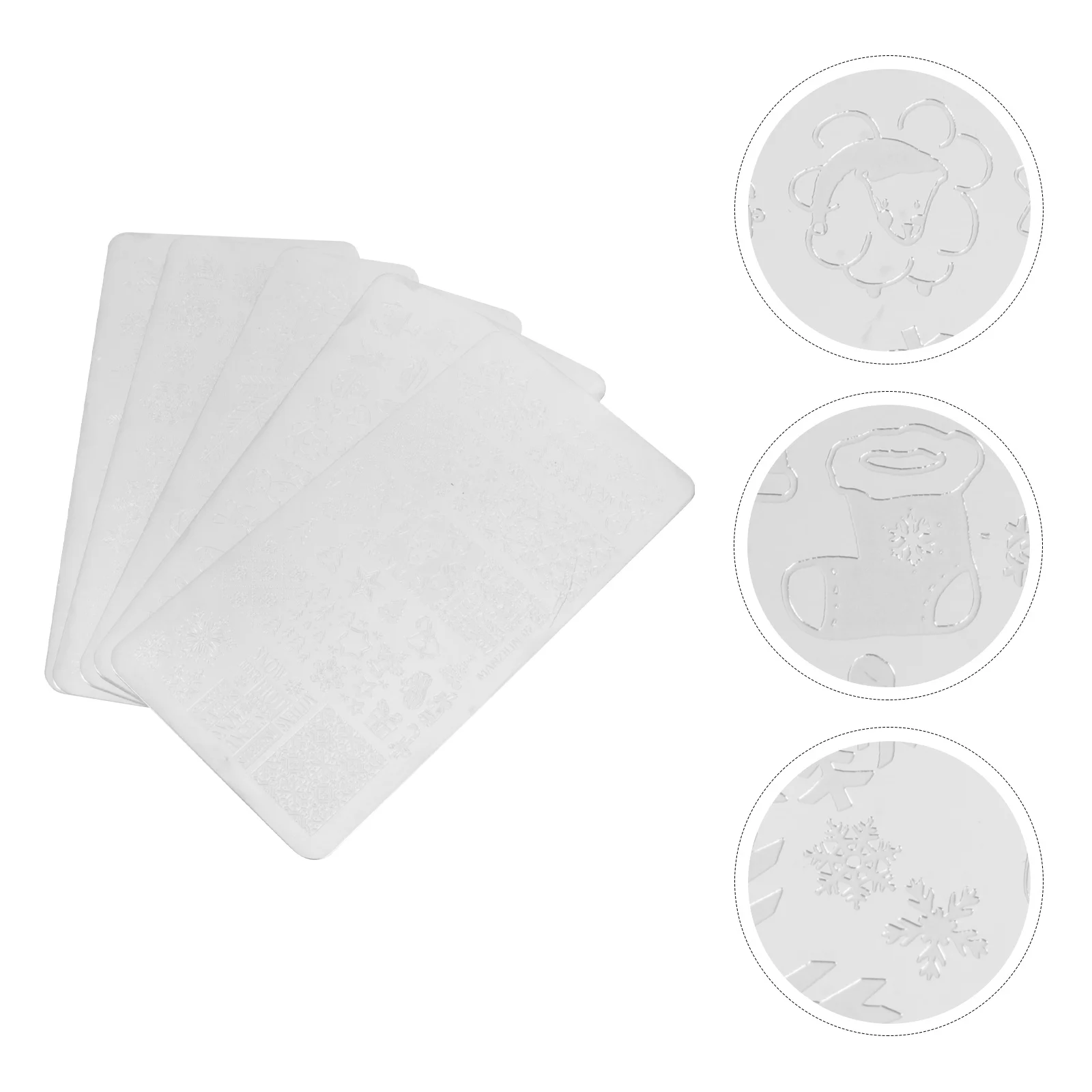 

Christmas Nail Stamp Plates, 5pcs Festival Nail Stamping Templates Snowman Snowflake Elk Stamps Xmas Nail Tools for Woman