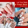 4x12ml Gel Nail Polish Set, 4 Colors Glitter Red Dark Green White Gold Gel Polish for Christmas Party Salon Manicure Women Gift 4
