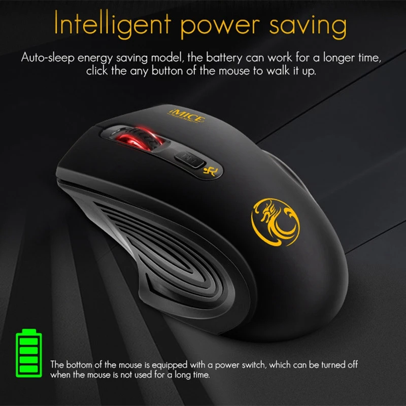 Hot sale G1800 Computer Mouse, 2.4G Wireless Silent Optical Gaming Mouse for Pc, Laptop, (Gray)