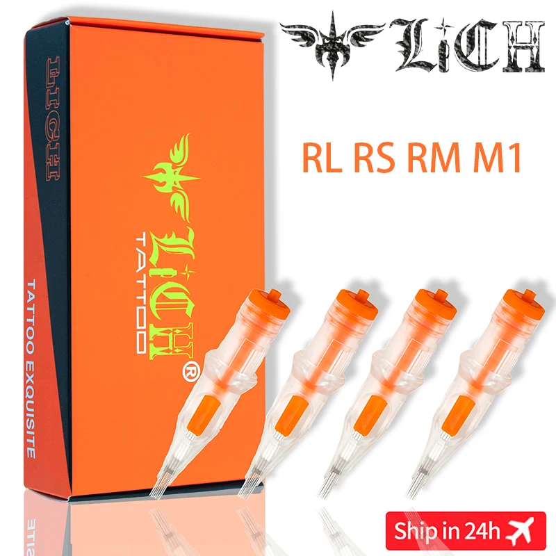 

LICH 10 / 20 PCs Cartridge Tattoo Needles RL RS RM M1 Disposable Sterilized Safety Tattoo Needle for Cartridge Machines Grips