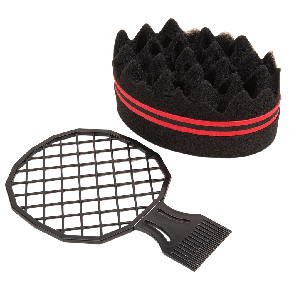 Hair Curl Weave Dreads Sponge Brush Plastic Hair Curl Sponge Brush Magic Twist Comb Set for Men Women Curls