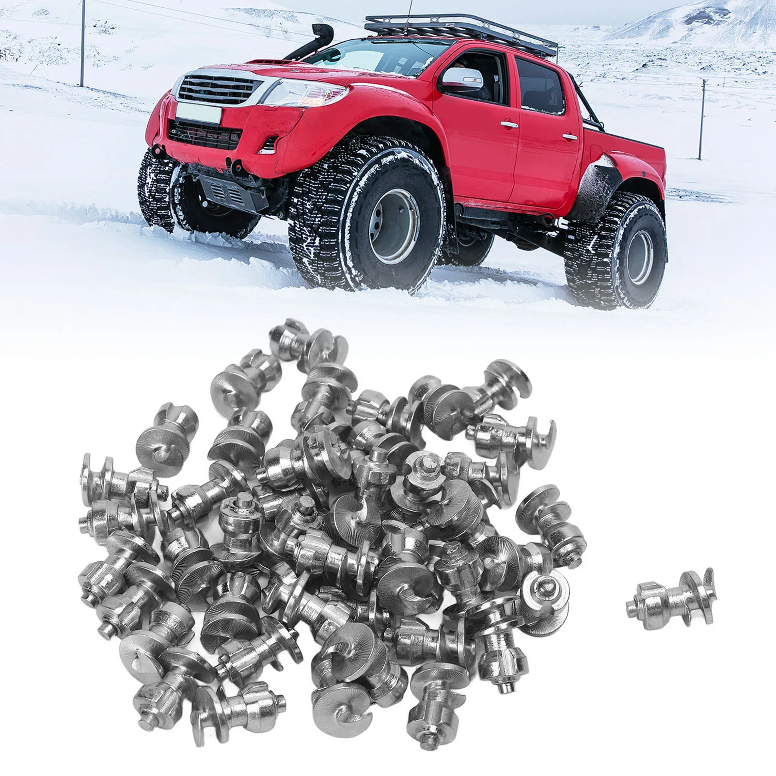 50 PCS Car Wheel Tyre Studs Anti Slip Screw Snow Spikes Universal Tire Studs for Truck Off Road Vehicle Motorcycle
