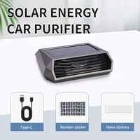 Purificateur d'air solaire pour voiture, élimination des odeurs d'ozone et d'ions négatifs, supporter ficateur d'air avec plaque d'immatriculation de stationnement temporaire, chargement USB 1