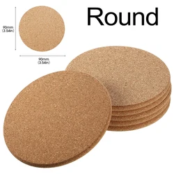Set of 10 Natural Cork Coasters - Durable Non-Slip Wooden Drink Mats - 3PCS (Round)