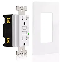 1/2PK 20 AMP GFI GFCI Receptacle TR WR White Plate Wall Outlet Socket Dual Plugs Home