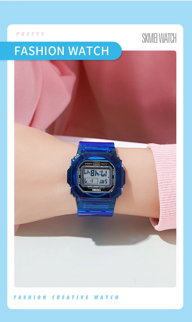 SKMEI 1999 Waterdicht Elektron Horloge Heren Dames Sport Countdown Stopwatch Digitale Horloges Heren Meisjes Klok Reloj Mujer 1622 1629_voghion.com