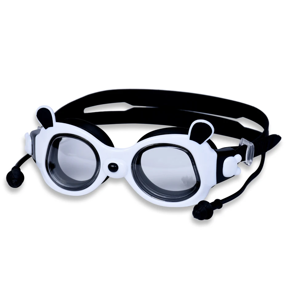 Panda anti-fog swimming goggles men and women with high-definition anti-fog earplugs big frame swimming goggles with earplugs 5
