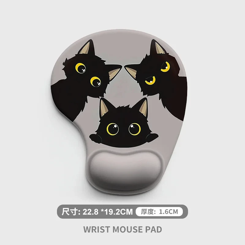 Cartoon Animal Ergonomic Silicone Mouse Pad with Comfortable Wrist Support for Home Office