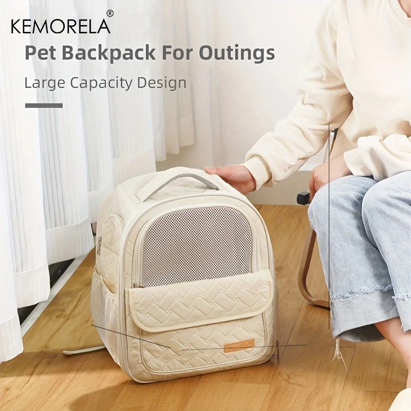 Cat Backpack Straps Breathable Portable Cat Bag Transport Foldable Small Dog Outing Pet Backpack