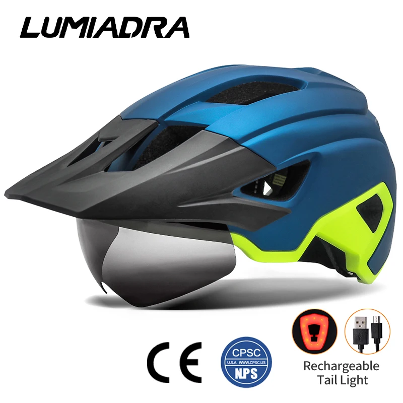Adult Bike Helmet with Goggle & Taillight 1