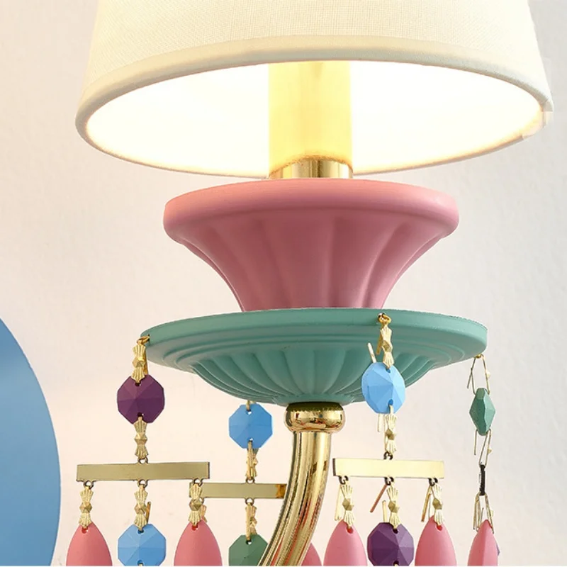 Decorative Crystal Wall Lamps Simple Cyrstal Wall Lights for Bedroom Bedside Living Room Kids Macaron Crystal Wall Lighting