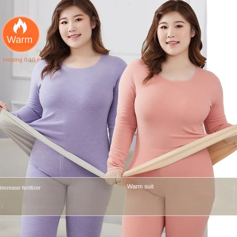Winter New Women Thermal Underwear Sets O Neck Fleece Thickened Long Sleeve Plus Size Warm Windproof High Qaulity Women Sets