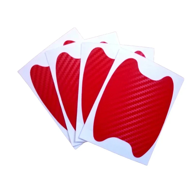 Car Door Stickers 4Pcs Car Styling Mouldings Sticker Carbon Fiber Scratches Resistant Cover Auto Handle Protection Film
