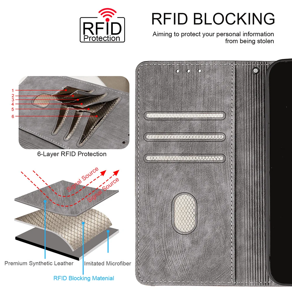 Premium Magnetic Leather Flip Wallet Phone Case - Elegant and Functional Cover