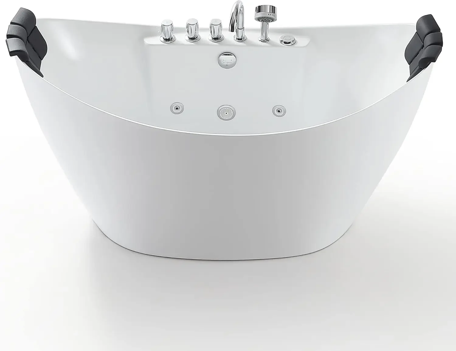 59 Inch Freestanding Whirlpool Bathtub with Hydromassage Adjustable Water Jets Luxury Acrylic Massage SPA Soaking Bath Tub