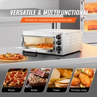 VEVOR Four à Pizza Électrique de Comptoir de 40,6 cm, Machine à Pizza d'Intérieur en Acier Inoxydable, avec Pierre et Poignée, Température Maximale de 350 °C, pour Cuisine, Restaurant, Maison 6
