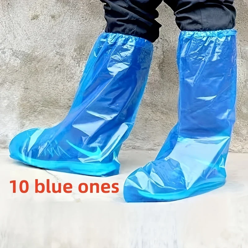 10/20/30Pcs Disposable Rain Shoe Covers Transparent Plastic Outdoor Non-Slip Protective Shoe Protectors for Waterproof Isolation
