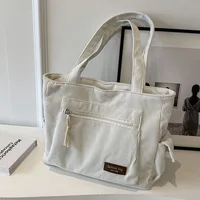 Corduroy Commuter Tote Bag Large Capaci Canvas oulder Handbag for Students And Young People Korean Sle Soft Polyester L...