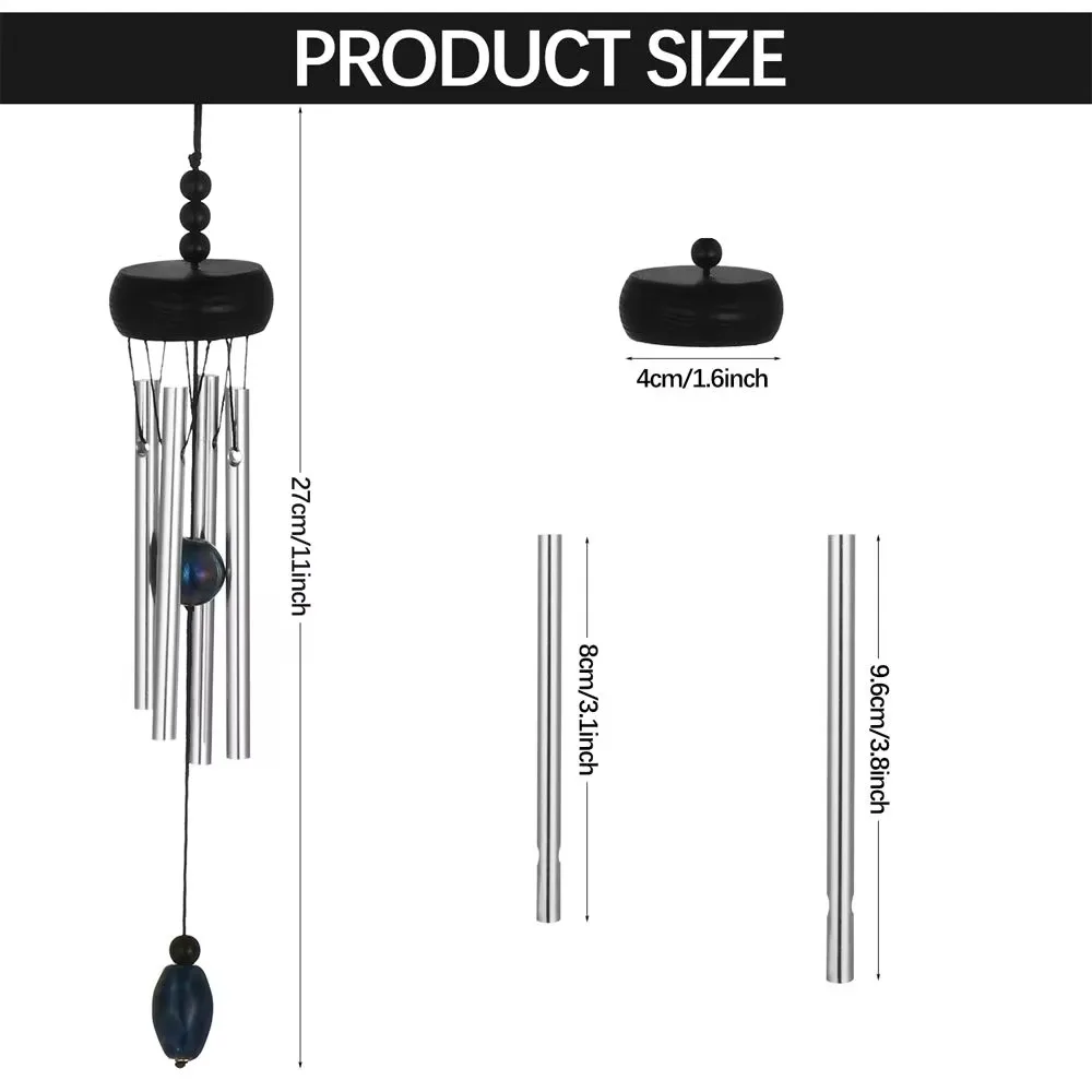 Mini Solid Wood Solid Aluminum Bar Metal Wind Chimes Small Fresh Home Decoration Pendant Door Decoration Gift Car Wind Chimes