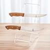 Transparent Acrylic Kitchen Stainless Steel Knife Kitchen Knife Storage Rack Fruit Folding Knife Holder Base 2