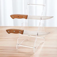 Transparent Acrylic Kitchen Stainless Steel Knife Kitchen Knife Storage Rack Fruit Folding Knife Holder Base 2