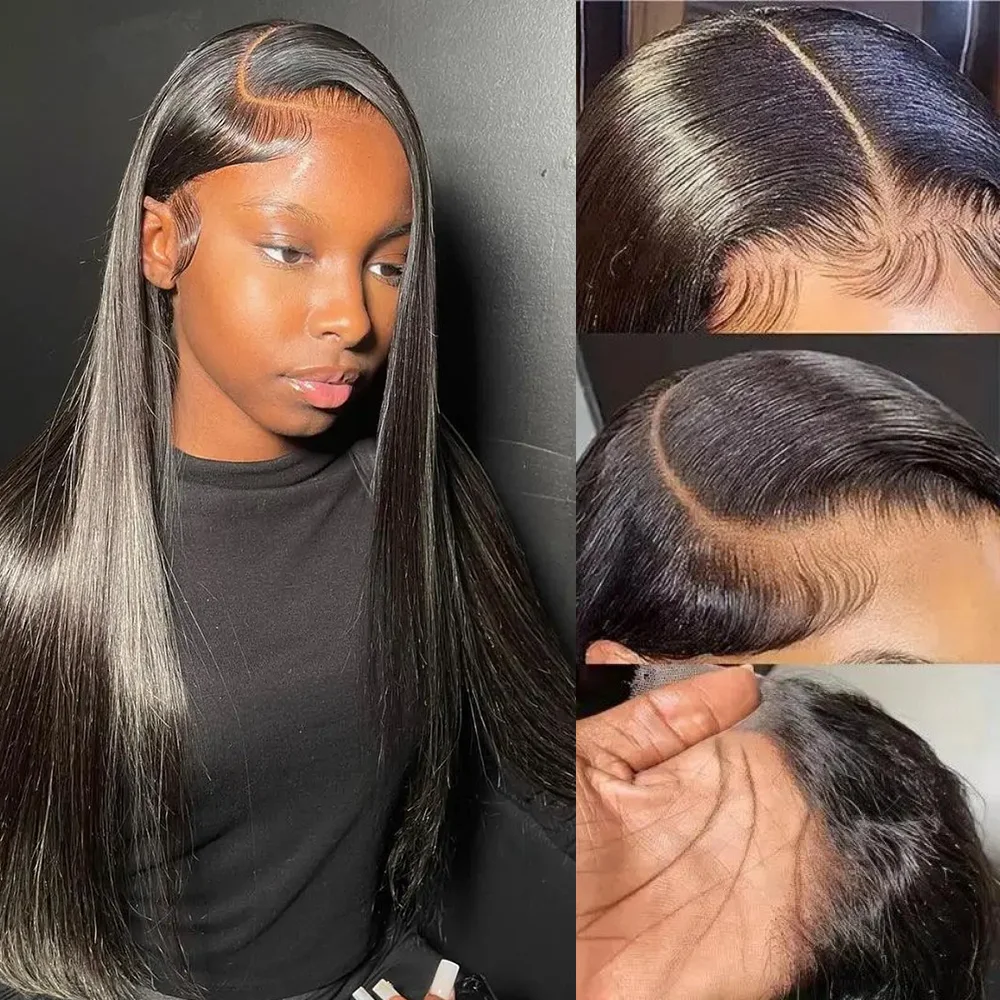 46 Inch 13x6 Bone Straight HD Transparent Lace Human Hair Wigs Brazilian 13x4 360 Full Lace Front Wig Human Hair Wig For Women