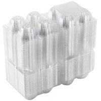 50Pcs Plastic Egg Cartons Bulk Clear Chicken Egg Tray Holder for Family Pasture Chicken Farm Business Market- 4 Grids 1