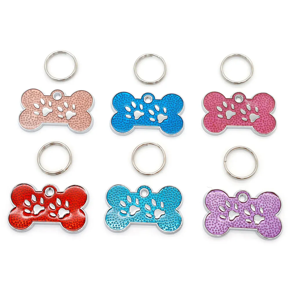 

Wholesale 100PCS Personalized Bone Shape Engravable Pet ID Info Card Collar Accessories Key Chain Pendant Anti-Lost