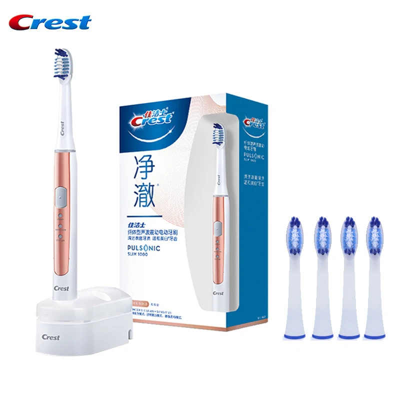 

Зубная щетка Crest Pulsonic Slim 1000 звуковая электрическая с зарядкой от USB