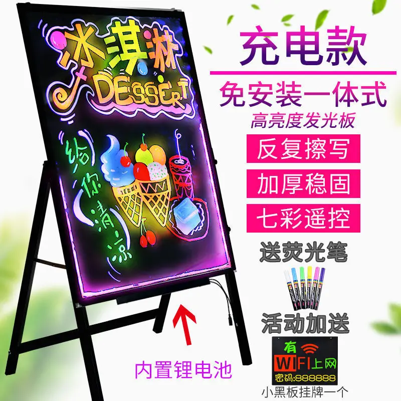 

Fluorescent Board, Led Electronic Colorful Luminous Billboard, Flash Screen, Shop Stall, Night Market, Publicity Board, Hanging