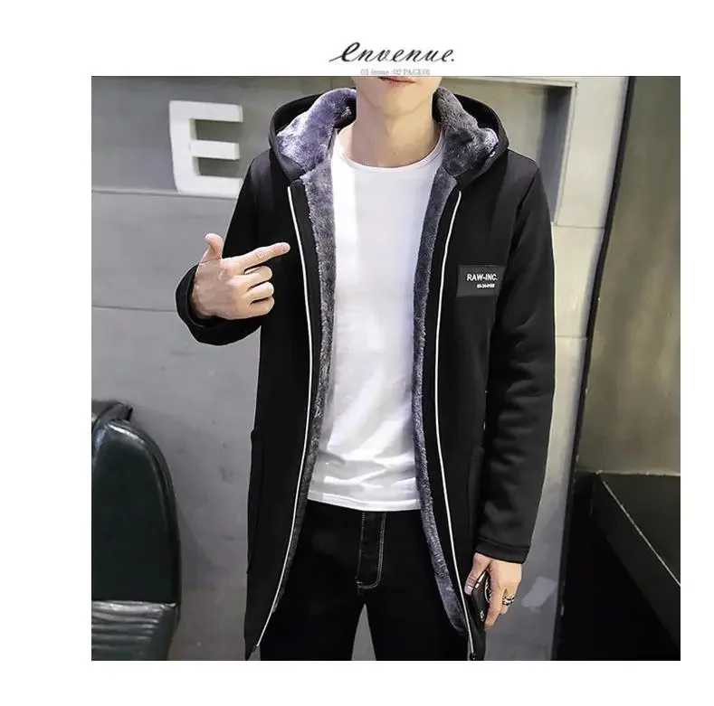 Description Picture 6 of itemFashion Men's woolen Coats Solid Color Single Breasted Lapel Long Coat Jacket Casual Overcoat Trench Spring and Autumn