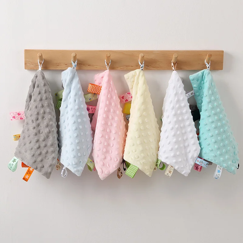 

Baby Appease Towel Soft Soother Teether Infants Comfort Sleeping Nursing Cuddling Square Sensory Colorful Security Tags Blanket