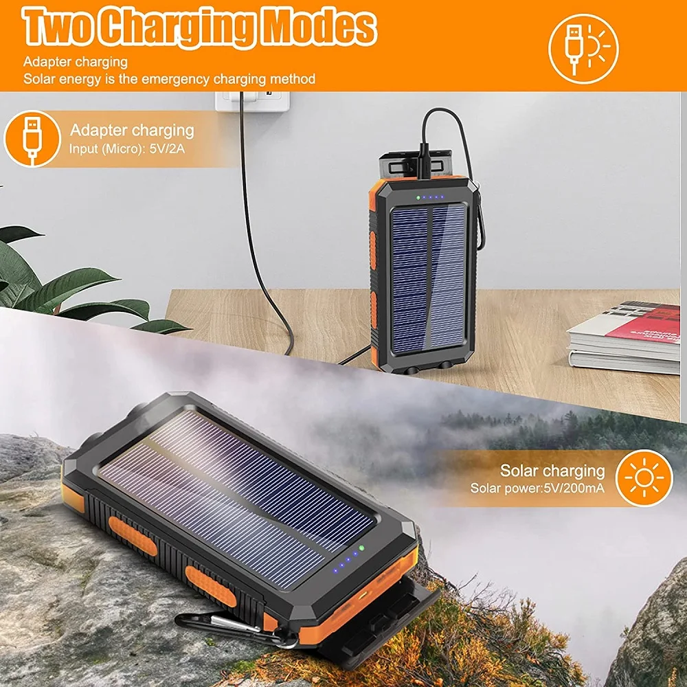 รูปสินค้า พาวเวอร์แบงค์แสงอาทิตย์ 100,000mAh พกพาสะดวก