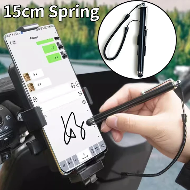 

Capacitance Tablet Stylus Pen Fixed To Motorbike Car Screen Touch Painting Pen with Spring Rope for Apple IPhone Samsung IPad