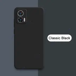 Luxury Soft Square Liquid Silicone Cellphone Cases Covers for Motorola Edge30 Lite (Classic Black)