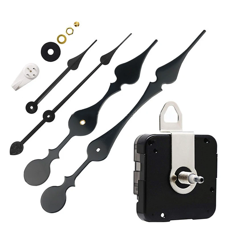 2sets Needles+ 1pc High Torque Quartz Clock Movement with Long Hands